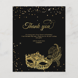 BUDGET Zwart Goud Glitter Masquerade Bedankt