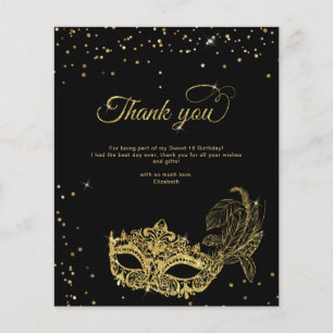 BUDGET Zwart Goud Glitter Masquerade Dank u