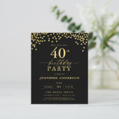 Budget Zwart-Goud Script 40e verjaardag (Staand voorkant)