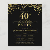 Budget Zwart-Goud Script 40e verjaardag (Voorkant)