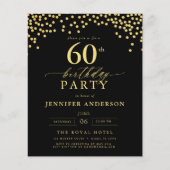 Budget Zwart-Goud Script Zestig 60ste Verjaardag (Voorkant)