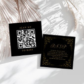 Budget  Zwart Goud Trouwen QR Code RSVP Informatiekaartje