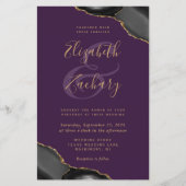 Budget Zwart Gouden Agaat Hoeken Paarse bruiloft (Voorkant)