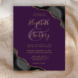 Budget Zwart Gouden Agaat Hoeken Paarse bruiloft