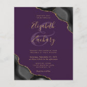 Budget Zwart Gouden Agaat Hoeken Paarse bruiloft (Voorkant)