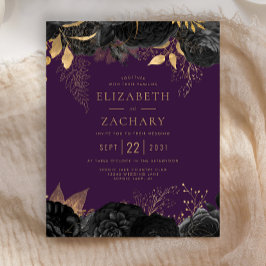 Budget Zwart Gouden Bloemmotief Paarse Trouw Uitno