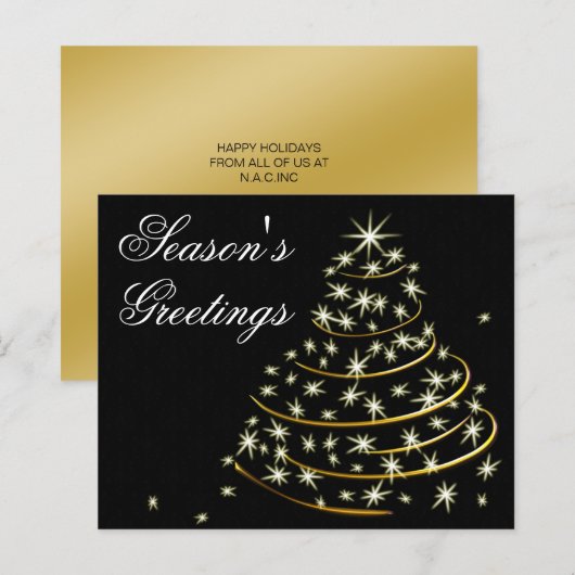 Budget Zwart Gouden Kerstboom Kerstkaart (Voorkant / Achterkant)