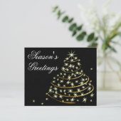 Budget Zwart Gouden Kerstboom Kerstkaart (Staand voorkant)