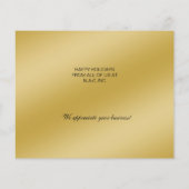 Budget Zwart Gouden Kerstboom Kerstkaart (Achterkant)