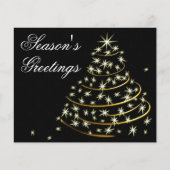 Budget Zwart Gouden Kerstboom Kerstkaart (Voorkant)