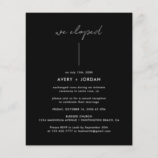 Budget Zwart Modern Niets Fancy Gewoon Liefde Flyer (Achterkant)