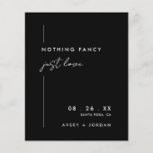 Budget Zwart Modern Niets Fancy Gewoon Liefde Flyer (Voorkant)