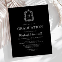 Budget Zwart Monogram Crest Graduation Party
