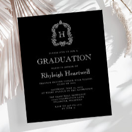 Budget Zwart Monogram Crest Graduation Party