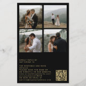 Budget zwart overlay foto QR-code RSVP bruiloft (Achterkant)