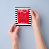 Budget zwart |Red Flag Striped Graduparty Flyer (Hand)