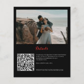 Budget Zwart & Rood Gotische QR code bruiloft Uitn (Achterkant)