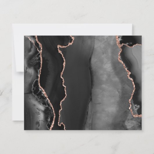Budget zwart Roos Gold Agate Dark Save the Date (Achterkant)