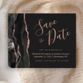 Budget zwart Roos Gold Agate Dark Save the Date