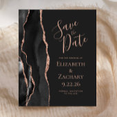 Budget zwart Roos Gold Agate Dark Save the Date