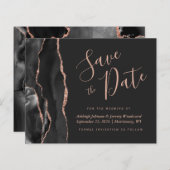 Budget zwart Roos Gold Agate Dark Save the Date (Voorkant / Achterkant)