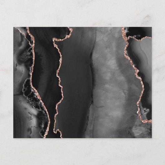 Budget zwart Roos Gold Agate Dark Save the Date (Achterkant)