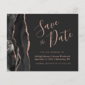 Budget zwart Roos Gold Agate Dark Save the Date (Voorkant)