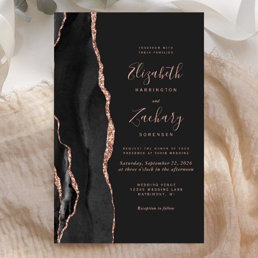 Budget zwart Roos Gold Agate Dark Weddenschap