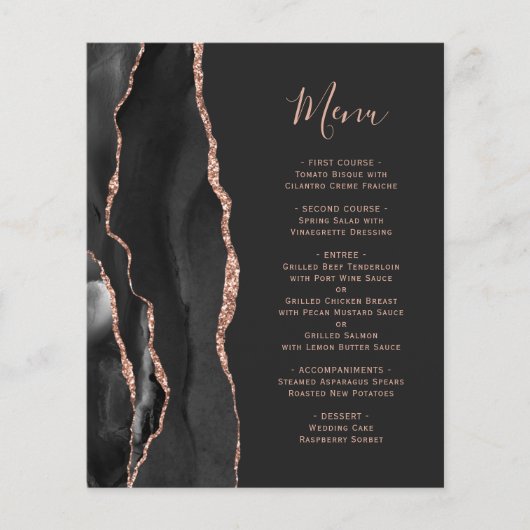 Budget zwart Roos Gold Agate Dark Weduwmenu (Voorkant)