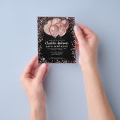 Budget Zwart Roos Goud Glitter Balloon Verjaardag Flyer (Hand)