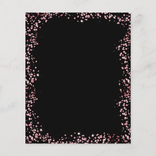 Budget Zwart Roos Goud Glitter Balloon Verjaardag Flyer (Achterkant)