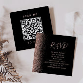 Budget Zwart Roos Goud Trouwen QR Code RSVP Informatiekaartje