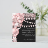 Budget zwart Roos gouden ballon elke leeftijd verj (Staand voorkant)