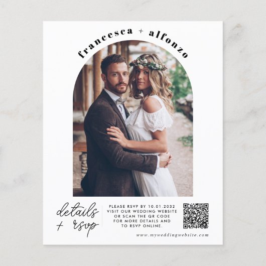 Budget Zwart RSVP QR Code Retro foto bruiloft (Achterkant)