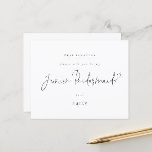 Budget zwart Script Junior Bridesmaid-verzoek