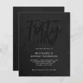 BUDGET Zwart Script Veertig 40ste volwassene verja (Voorkant / Achterkant)