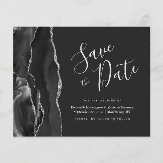 Budget zwart Silver Agate sparen de Kaart van de D (Voorkant)