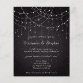 Budget Zwart String Lights QR Code Bruiloft Uitnod (Voorkant)