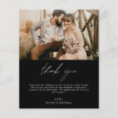 Budget Zwart Trouwen 2 Foto's Bedankt Kaarten (Achterkant)