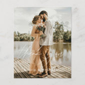 Budget Zwart Trouwen 2 Foto's Bedankt Kaarten (Voorkant)