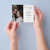 Budget zwart & Whi Calligrafie Foto slaat de datum Flyer (Hand)