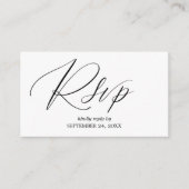 Budget zwart-wit 2-3 Calligrafie SM Meal RSVP Informatiekaartje (Voorkant)