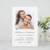 Budget Zwart & Wit 2 Foto QR Huwelijksuitnodiging (Staand voorkant)