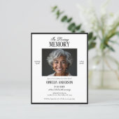 Budget zwart-wit 2-foto uitvaartuitnodiging (Staand voorkant)