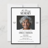 Budget zwart-wit 2-foto uitvaartuitnodiging (Voorkant)