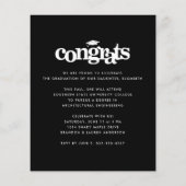 Budget zwart wit afstuderen fotouitnodiging (Achterkant)