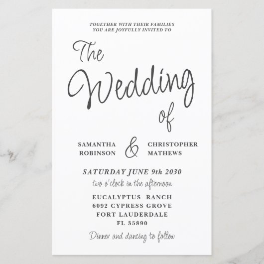 Budget Zwart-wit Alles in één bruiloft (Voorkant)