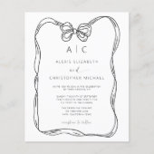 Budget zwart-wit boog QR Code Uitnodiging (Voorkant)