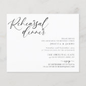 Budget Zwart-wit bruiloft repetitie diner Flyer (Voorkant)