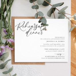 Budget Zwart-wit bruiloft repetitie diner Flyer